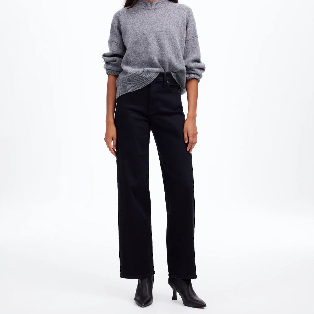 NEW! NWT! Madewell The Perfect Vintage Wide Leg Jean, Black, Size 27P